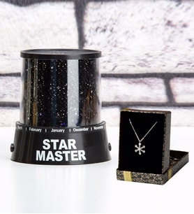 Star Master Gece Lambası Ve Kar Tanesi Kolye Seti