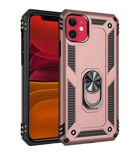iPhone 11 Kılıf Sofya Yüzüklü Silikon Kapak - Rose