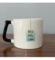 Bismillah Mavi-Siyah Baskılı Siyah Kulplu D Kupa
