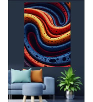 Soyut Renkli Dalgalar Modern Sanat Dekoratif Kanvas - Mdf Ahşap Tablo