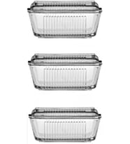 Tereyağlık Kahvaltılık Cam Saklama Kabı 3'lü Set 97711