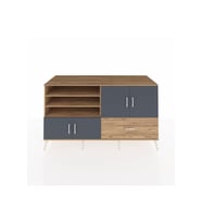 Kronos Konsol 5 Raflı Tek Çekmeceli 4 Kapaklı 176x59x99 Çam-Antrasit/Çam