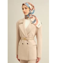 Armine Tivil İpek Eşarp 9328-38 Beyaz Karışık Desen