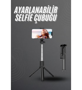 Selfie Çubuğu Tripod Bluetooth Kumandalı Selfie Çubuğu Telefon Tutucu