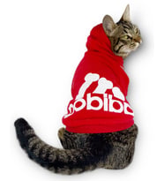 Kırmızı Adidog Kapşonlu Kedi Sweatshirt Kedi Kazağı Duo 