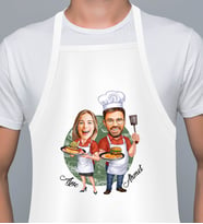 Kişiye Özel Çift Temalı Karikatür Mutfak Önlüğü