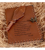 Kişiye Özel Mesajlı Deri Defter (Kahverengi)