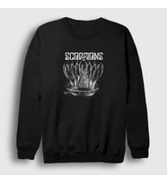 Presmono Unisex Siyah Crown Scorpions Sweatshirt 108977tt