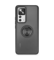 Xiaomi Mi 12t Pro Kılıf Montreal Yüzüklü Silikon Kapak - Siyah