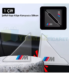 Bmw M Logo Kapı Kenar Köşe Koruyucu Çarpma Çizilme Önleyici Silikon Şeffaf Damla Etiket 1 Çift