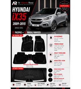 HYUNDAİ İX35 2009-2015 Araca Özel 3D Paspas + 3D Bagaj Havuzu