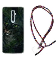 Oppo Reno 2Z 4 Lite 4 Pro 5 6 7 A31 Kılıf Boyun Asklı Rasta Silikon Flowers Cat 1345