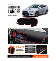 MITSUBISHI LANCER (2007-2015) Uyumlu Torpido Örtüsü Torpido Kılıfı - Siyah Kırmızı