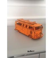 Ahşap Maket Vosvos Minibüs Dekoratif Süs Nostaljik Obje Biblo Woswos (Renksiz)