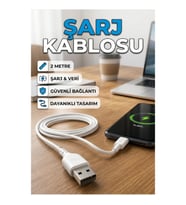 2 Metre USB-A to Type-C Şarj ve Veri Kablosu Güvenli Bağlantı