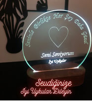 SEVGİLİYE ÖZEL HEDİYE - SENİ SEVİYORUM GECE LAMBASI - DEKORATİF DEKOR ÜRÜNÜ (Ahşap)