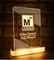 Muhasebeciye Hediye, Mali Müşavir Hediyesi,  Kişiye Özel 3D Led Lamba (Beyaz)