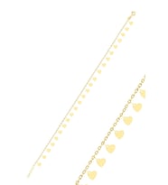 Gümüş altın yaldızlı kalp pullu halhal SGTL10541GOLD