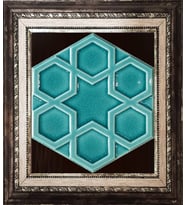 Armada Çini 15x17 Cm Rölyefli Yıldız Turkuaz Altıgen Çini Pano