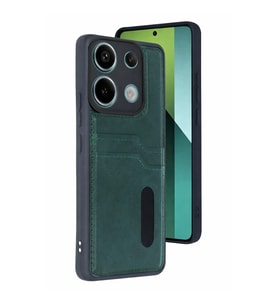Xiaomi Redmi 15C 4G Sara Kartvizitli Deri Kılıf - Yeşil