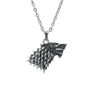 Game Of Thrones Stark Kurt Erkek Kadın Kolye Antik Gümüş Kaplama - 60 cm Düz Zincir