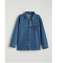 LCW Kids İndigo Uzun Kollu Erkek Çocuk Jean Gömlek