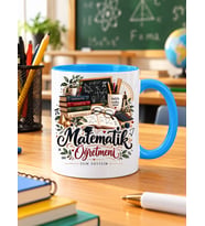 Kişiye Özel Matematik Öğretmeni Kupası İsimli Öğretmenler Günü Hediyesi 11 Oz Kupa Bardak