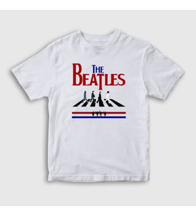 Presmono Unisex Çocuk Beyaz Walk V2 The Beatles T-Shirt 294349tt