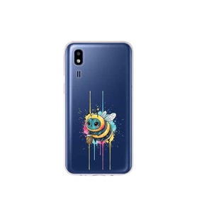 Samsung Galaxy A2 Core ile uyumlu Splash arı tasarımlı şeffaf silikon kılıf