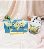 Kişiye Özel Love Travel Journal Tasarımlı Kupalı Hediye Seti