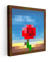 Kare Kanvas Tablo Meditative Piksel Minecraft Tablosu Ev Ofis Salon Duvar Dekoru