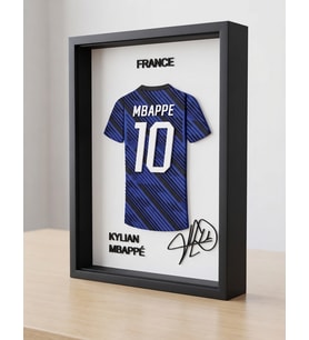 Riva Self Kylian Mbappé Fransa Milli Takımı 3D Duvar Tablosu - Futbolcu İmzalı Dekoratif Çerçeve