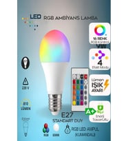 Kumandalı LED Ampul Çok Renkli %90 Enerji Tasarruflu 9W Beyaz Işıklı Ampul 4 Farklı Modlu