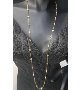 Vog Zirconia Taşlı Uzun Boy 80 Cm Yeşil Renk 925 Ayar Gümüş Kolye 