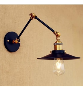 MYLİGHTS RETRO RUSTİK AKROBATİK RUSTİK RETRO APLİK   DUVAR LAMBASI (Siyah)