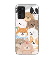 Oppo A16 / A55 Uyumlu Sevimli Köpekler Tasarımlı Şeffaf Telefon Kılıfı