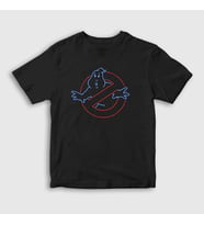 Presmono Unisex Çocuk Siyah Neon Logo Film Hayalet Avcilari Ghostbusters T-Shirt 409301tt