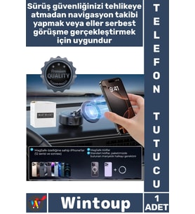 #TelefonTutucu Araç İçi Mıknatıslı Güçlü Tutuş Sarsıntı Önleyici Pratik Şık Magsafeli Telefon Tutucu