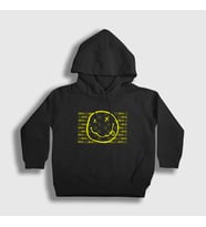Presmono Unisex Çocuk Siyah Logos Nirvana Kapüşonlu Sweatshirt 99642tt