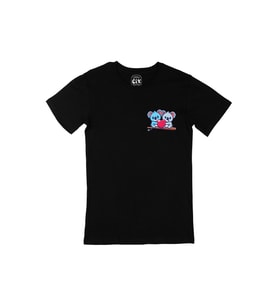 Koala Aşkı Cep Logo Tasarımlı Siyah Tişört