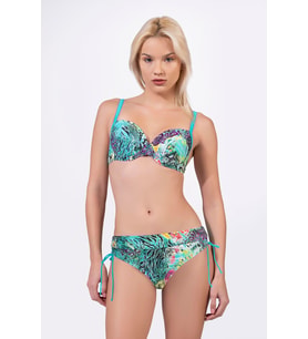 Endeep Kadın Balenli Destekli Desenli Mavi Bikini Takımı