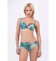 Endeep Kadın Balenli Destekli Desenli Mavi Bikini Takımı