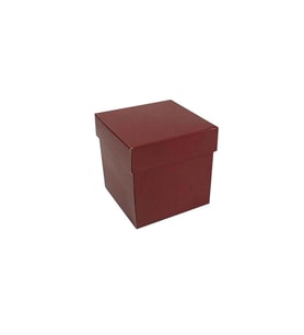 Komple Karton Kutu Düz Renk 7X7X7 CM (25 Adet)  Bordo