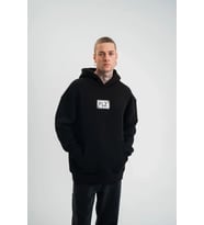 Unisex Kapşonlu Uzun Kol Patchli Nakışlı SweatShirt - Siyah