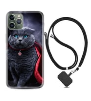 Apple iPhone 11 12 13 14 Pro Max Kılıf Boyun Askılı Silikon Super Cat 1666