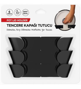 Tencere Kapağı Tutucu 3 Set (6 Parça) Kendinden Yapışkanlı, Pot Lid Holder