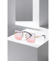 Polo Air UV400 Korumalı Kare Degrade Kadın Güneş Gözlüğü Siyah Gold Pembe Renk PLG-2125C4