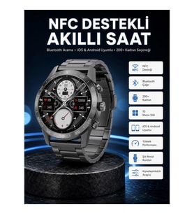 Mey İthalat® Akıllı Saat Çelik Kordon Çağrı Cevaplama Amoled Ekran Titreşimli Uyku ve Sağlık Takibi