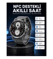 Mey İthalat® Akıllı Saat Çelik Kordon Çağrı Cevaplama Amoled Ekran Titreşimli Uyku ve Sağlık Takibi