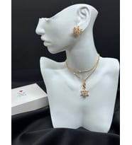 ZİRKON TAŞLI KAR KÜRESİ SET KOLYE+KÜPE